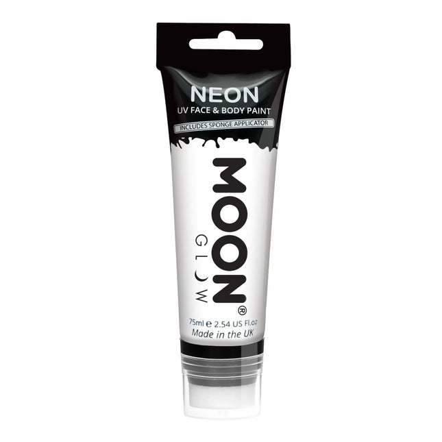 Moon Glow Neon UV kasvomaali sieniannostelijalla Valkoinen 75ml