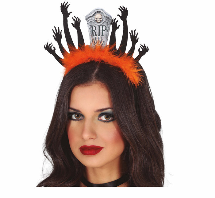 Halloween hiusnauha hautakivi ja zombeja