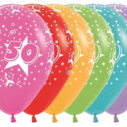 Ilmapallot numero 50 Mix 30cm 25kpl