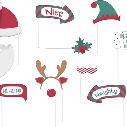 Joulu Photobooth rekvisiitta 12kpl