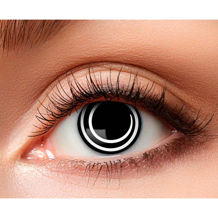 Mustat värilliset linssit Valkoinen spiraali 3Mnd