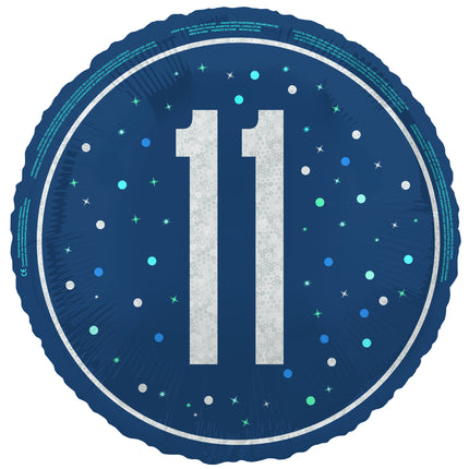 11 vuoden helium ilmapallo sininen tyhjä 45cm