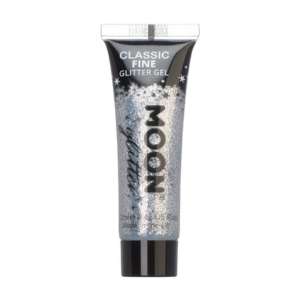 Moon Glitter Classic hieno glittergeeli hopea 12ml