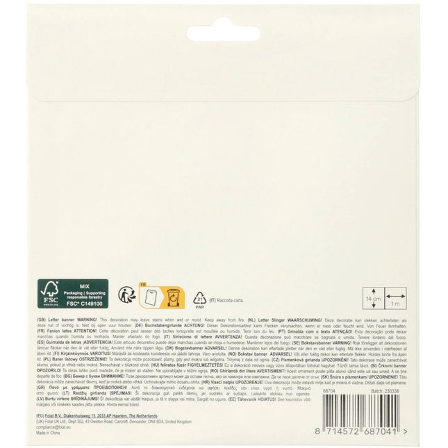 Hyvää syntymäpäivää kirje Girland 1.5m