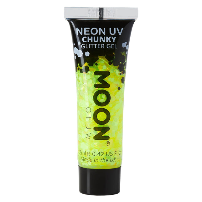 Moon Glow Neon UV Chunky Glitter Gel keltainen 12ml