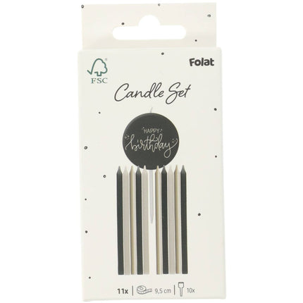 Hyvää syntymäpäivää kynttilät musta