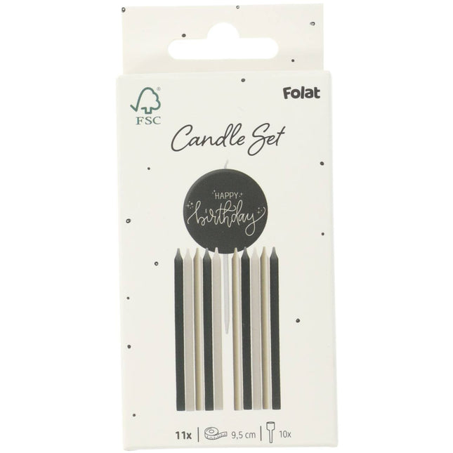 Hyvää syntymäpäivää kynttilät musta