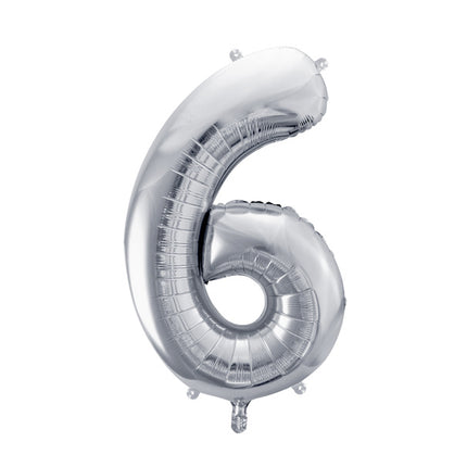 6 vuoden kuva ilmapallo hopea tyhjä 72cm