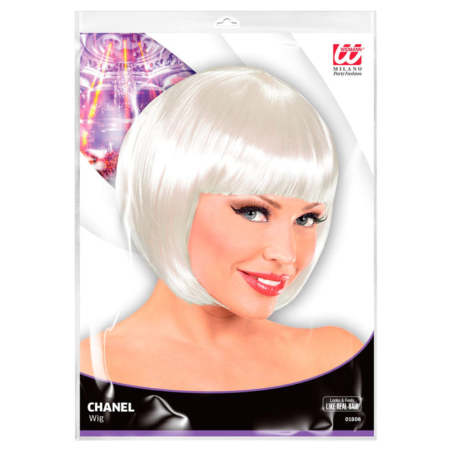 Valkoinen peruukki Bobline