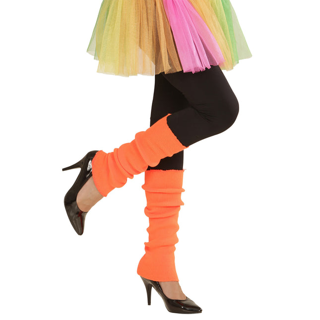 Neon oranssi jalkalämmittimet 2kpl