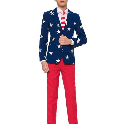 USA Tähdet raidat puku poika teini OppoSuits