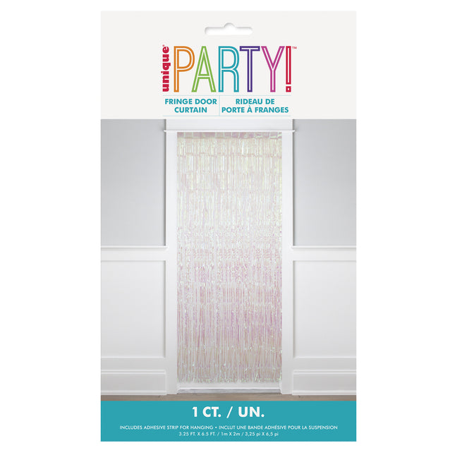 Valkoinen oviverho Pearl 2m