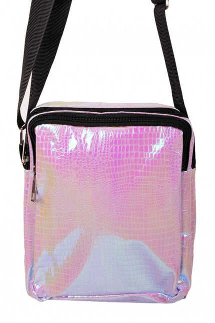 Käsilaukku Snake Leather Print Violetti