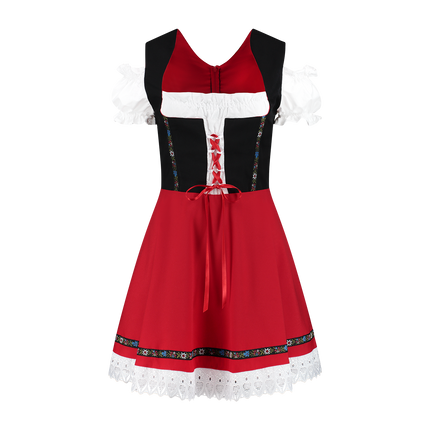 Oktoberfest Dirndl Mekko Oktoberfest Musta Punainen Hyvät naiset