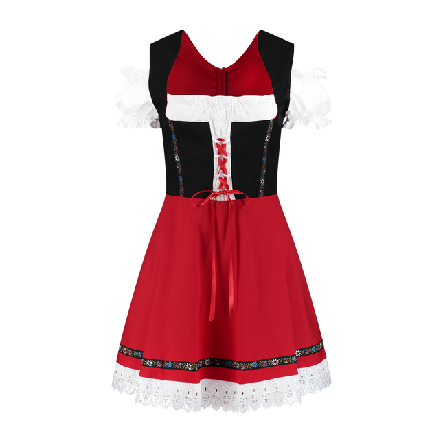 Oktoberfest Dirndl Mekko Oktoberfest Musta Punainen Hyvät naiset