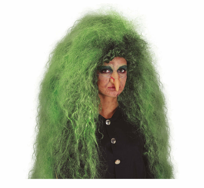 Musta vihreä peruukki pitkät hiukset