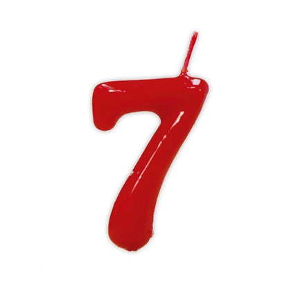 Punainen kynttilä 7 vuotta 5.5cm