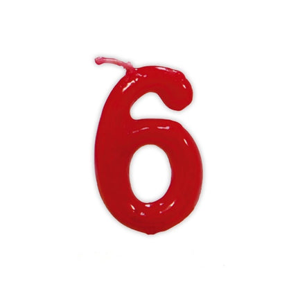 Punainen kynttilä 6 vuotta 5.5cm