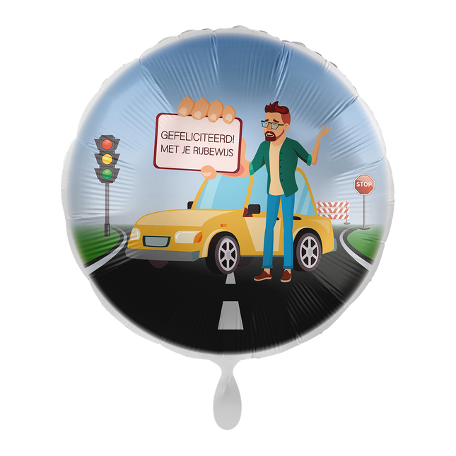 Ajokortti helium ilmapallo miehet pyöreä tyhjä 43cm