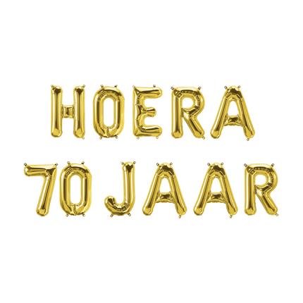 Kultaiset ilmapallot asetettu 70 vuotta Hurraa 1.9m