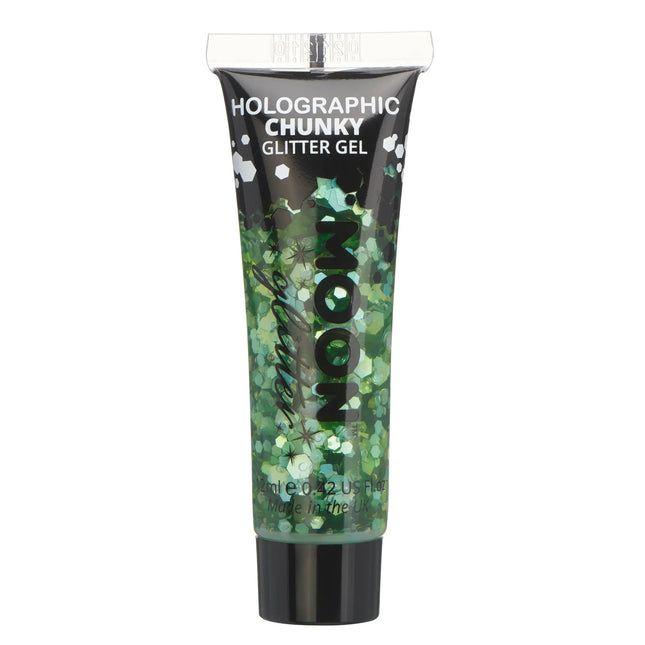 Moon Glitter Holografinen Chunky Glitter Gel Vihreä 12ml