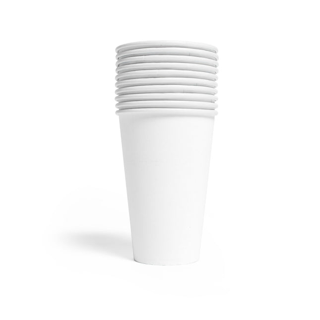 Valkoiset kupit paperi 350ml 10kpl