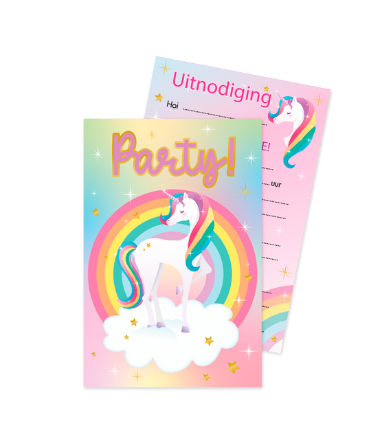 Yksisarvinen Kutsut Värillinen 6kpl