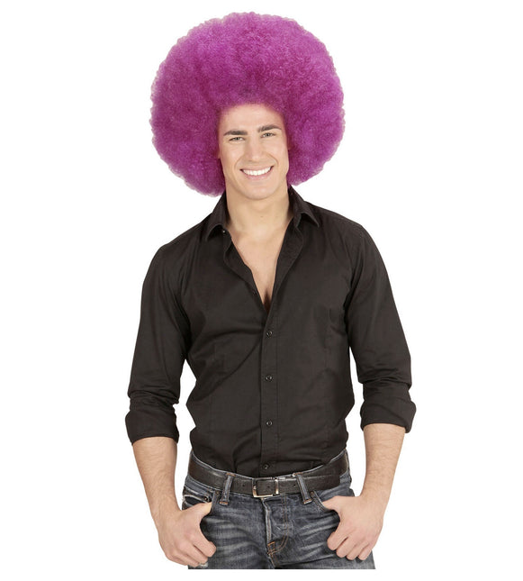Violetti peruukki Afro Extra iso