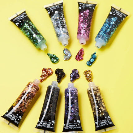Moon Glitter Hologrammi Hologrammi Chunky Glitter Gel Musta 12ml