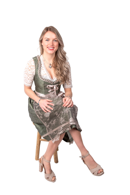 Vaaleanpunainen Valkoinen Creme Dirndl Mekko Oktoberfest Hyvät Jaquard Harmaa Harmaa