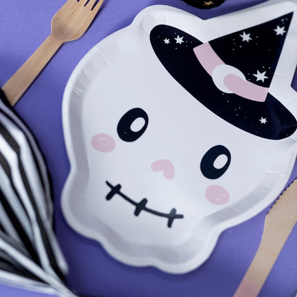 Halloween lautaset pääkallo 27cm 6kpl