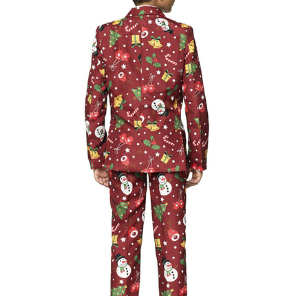 Punainen puku joulu valo lapsen kanssa