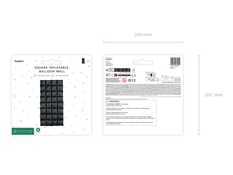 Mustat ilmapallot Wall 1.43m