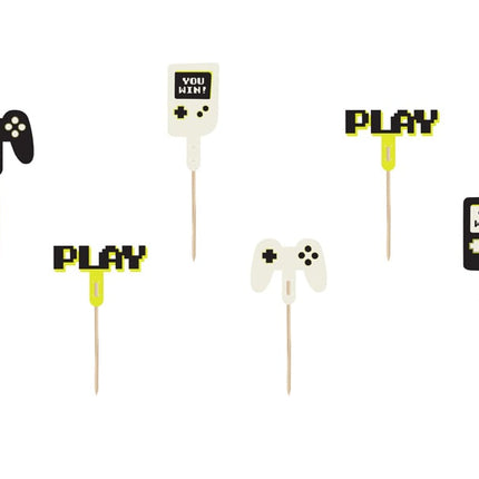 Gaming Party Cupcake Topperit 10.5cm 6kpl 6kpl