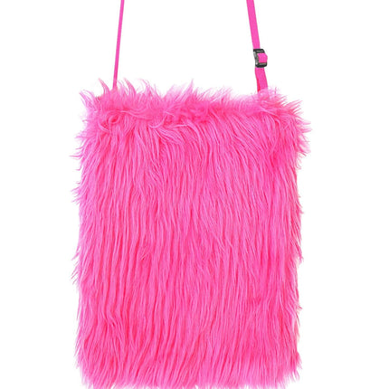 Neon vaaleanpunainen olkalaukku