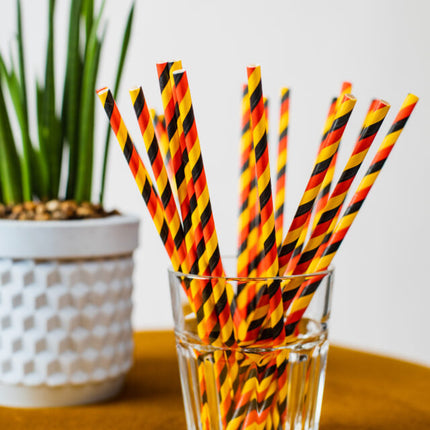 Musta Punainen Punainen Keltainen oljet pahvi 20kpl