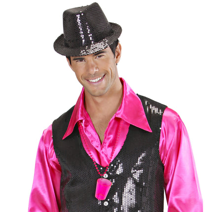 Neon vaaleanpunainen kaulakoru Shot lasi