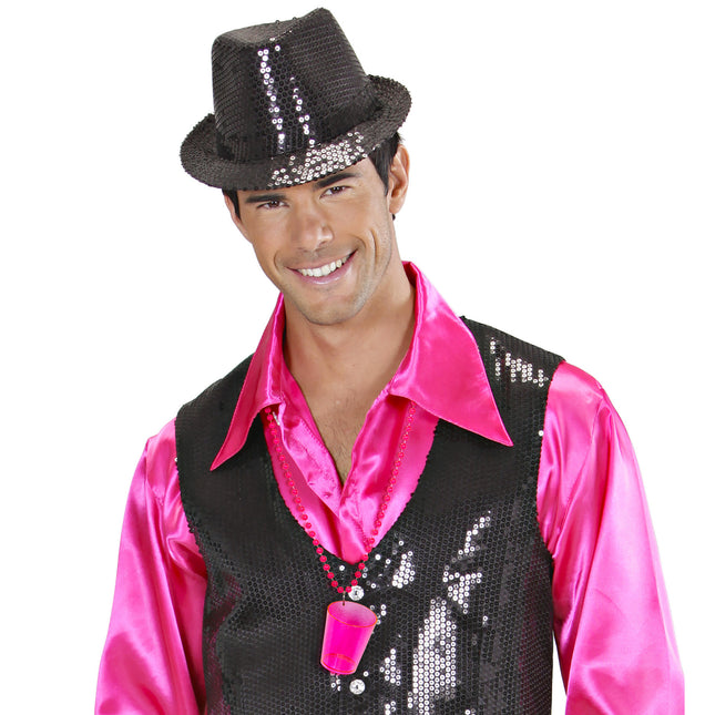 Neon vaaleanpunainen kaulakoru Shot lasi