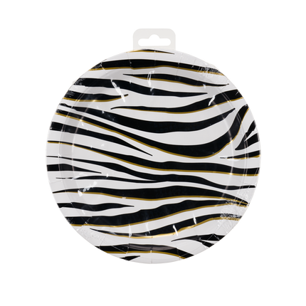 Seepra lautaset musta valkoinen 23cm 8kpl