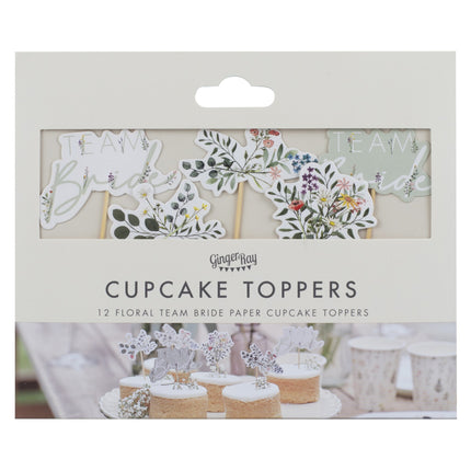 Team Bride Cupcake Toppers 12kpl