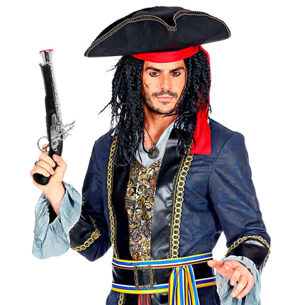 Merirosvo väärennetty pistooli musta hopea