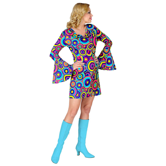Disco 70S Mekko Sininen Violetti Ladies