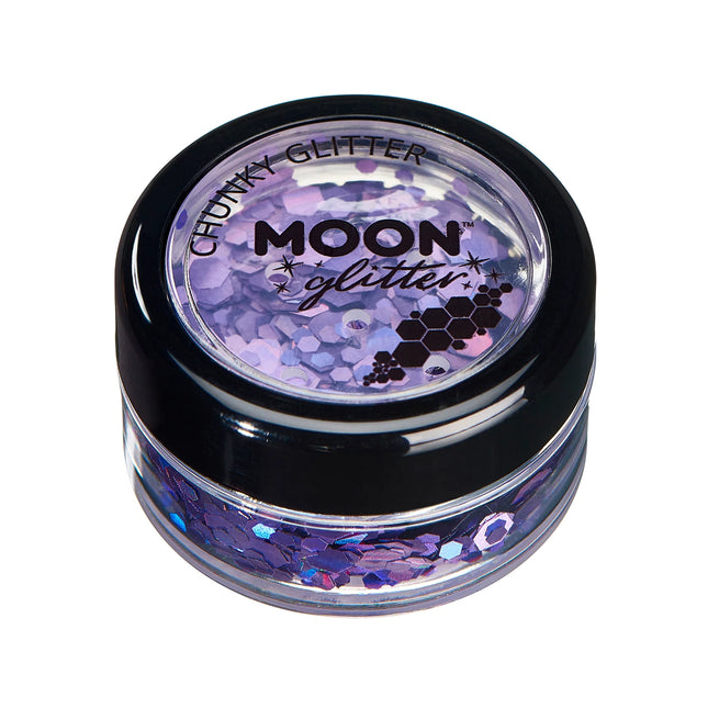 Moon Glitter Holografinen Chunky Glitter Violetti 3g