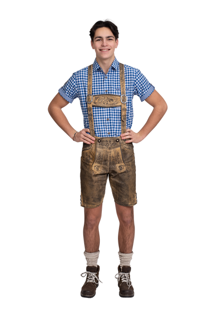 Lederhose Brown Miehet Nahka