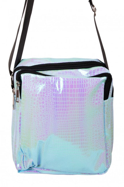 Käsilaukku Snake Leather Print Turquois