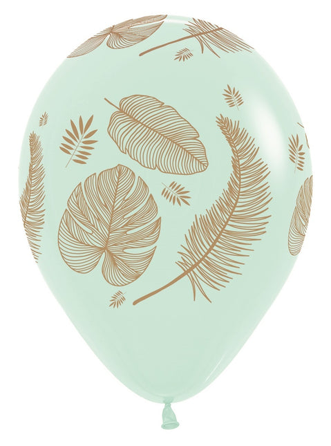 Ilmapallot Trooppiset lehdet sekoitus kultainen tulostus 30cm 25kpl