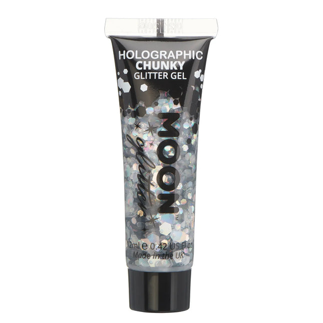 Moon Glitter Hologrammi Hologrammi Chunky Glitter Gel Silver 12ml