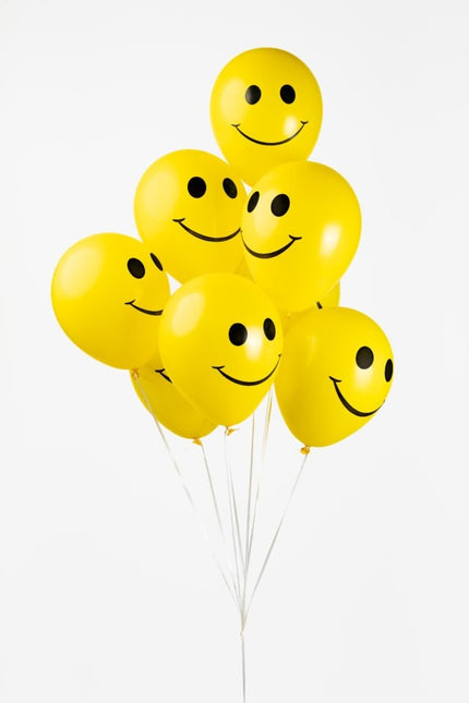 Keltaiset ilmapallot Smiley 30.5cm 8kpl