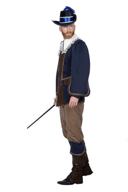Muskettisoturin puku Sininen Miehet