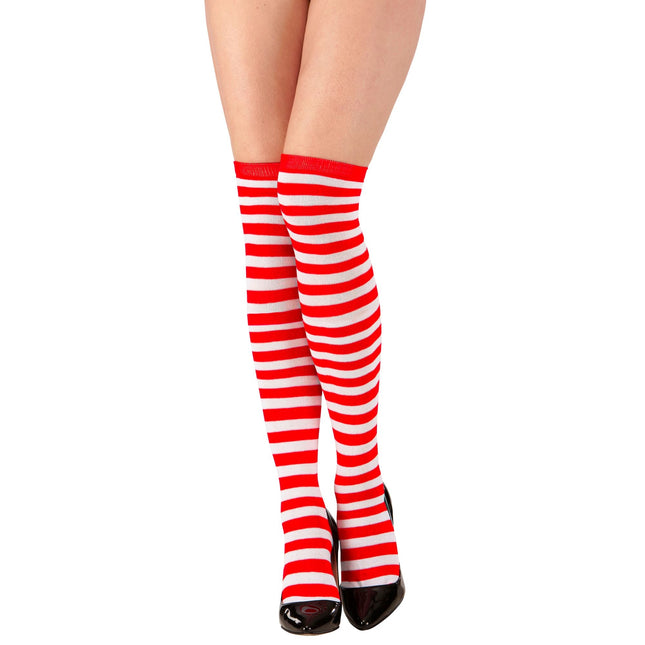 Punaiset valkoiset sukat 64cm